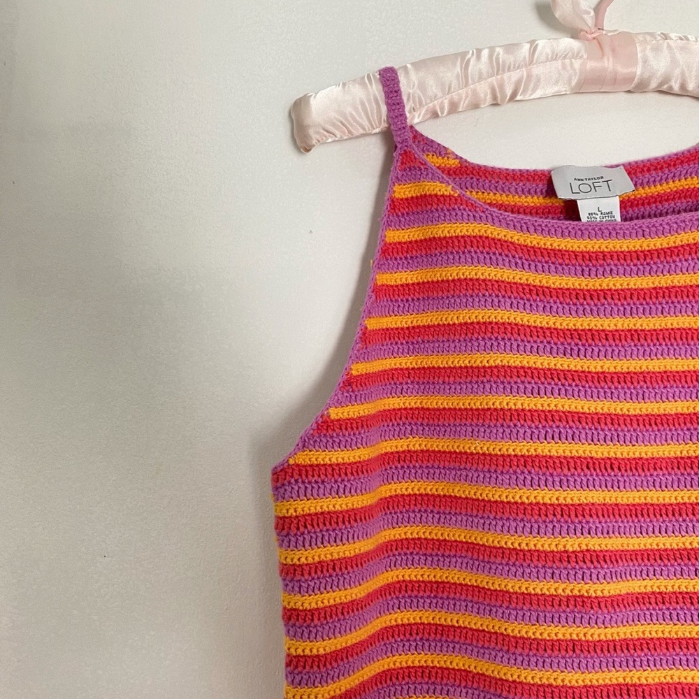 striped knitted tank top size L - Picture 2 of 4